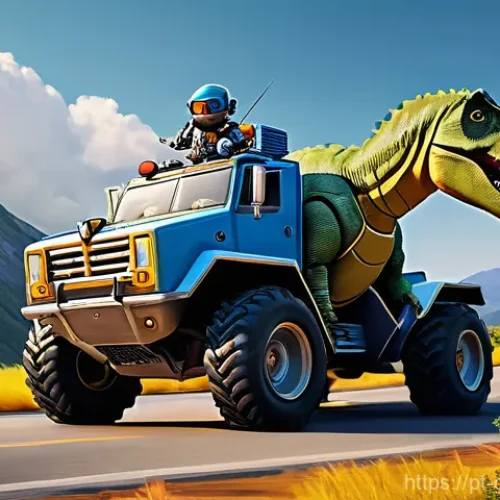 고고다이노 스토리 구성 분석 - **Prompt:** An animated, action-packed scene featuring a team of three "Gogodino" robot-dinosaurs in...